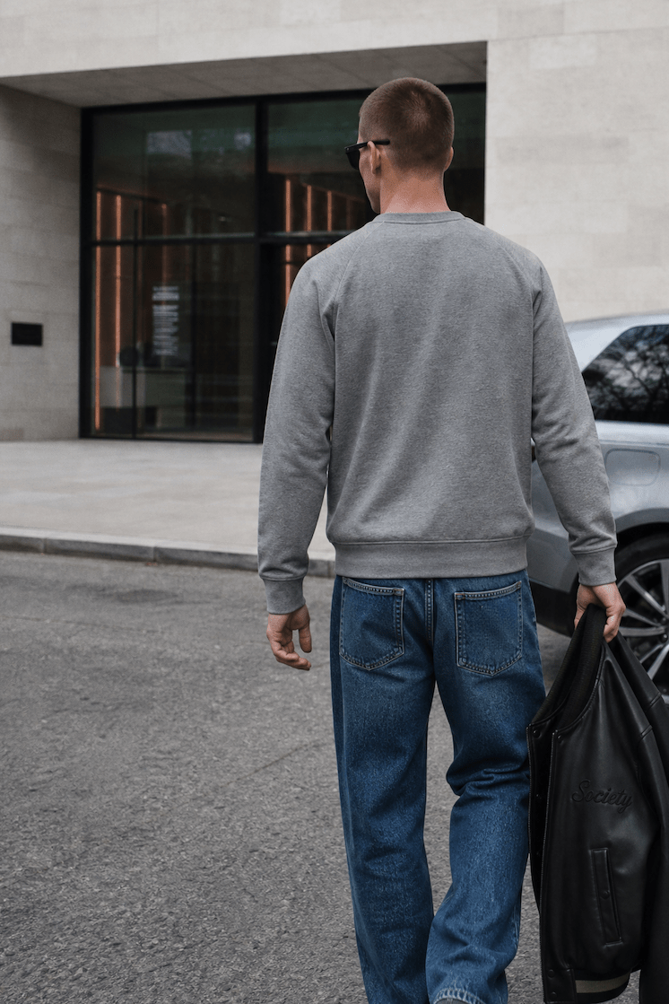 Broome Sweatshirt Melange Grey - ONE New York