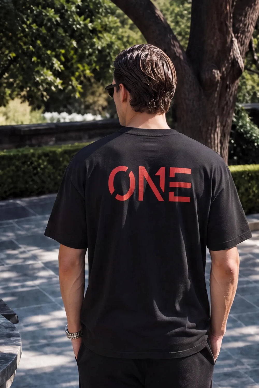 ONE Tee Black / Sevilla Red - ONE New York