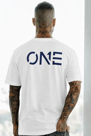 ONE Tee White Navy - ONE New York
