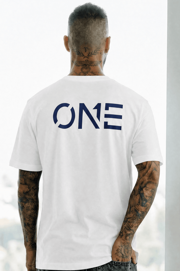 ONE Tee White Navy - ONE New York