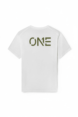 ONE Tee White Army Green - ONE New York