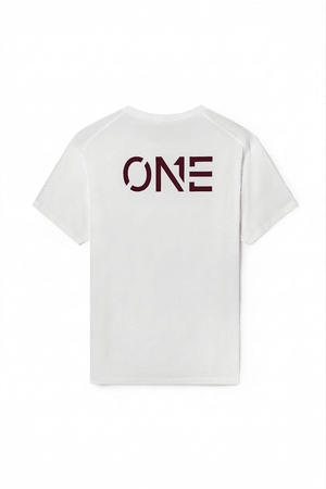 ONE Tee White Burgundy Red - ONE New York