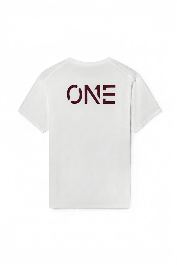 ONE Tee White Burgundy Red - ONE New York