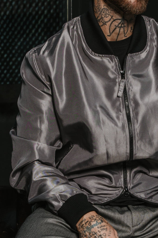 Sergio Zip Bomber Jacket Grey - ONE New York