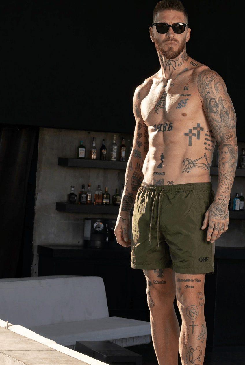 Spitz 1972 Swim Trunks Army Green / Black - ONE New York