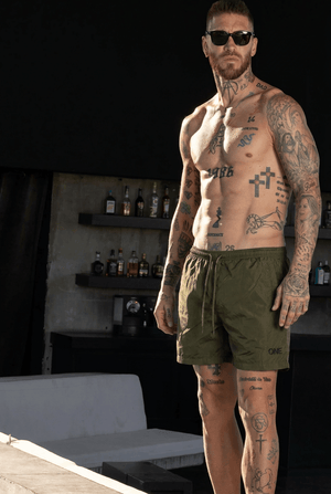 Spitz 1972 Swim Trunks Army Green / Black - ONE New York