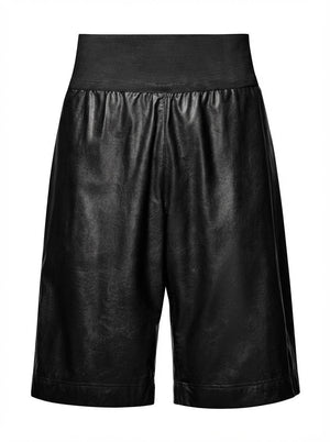 Vegan Leather Shorts Black - ONE New York